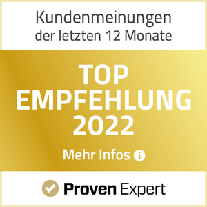 Siegel Proven Expert Top-Empfehlung 2022
