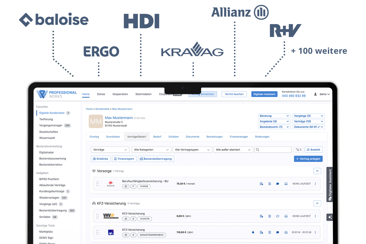Digitale Kundenakte in Professional works